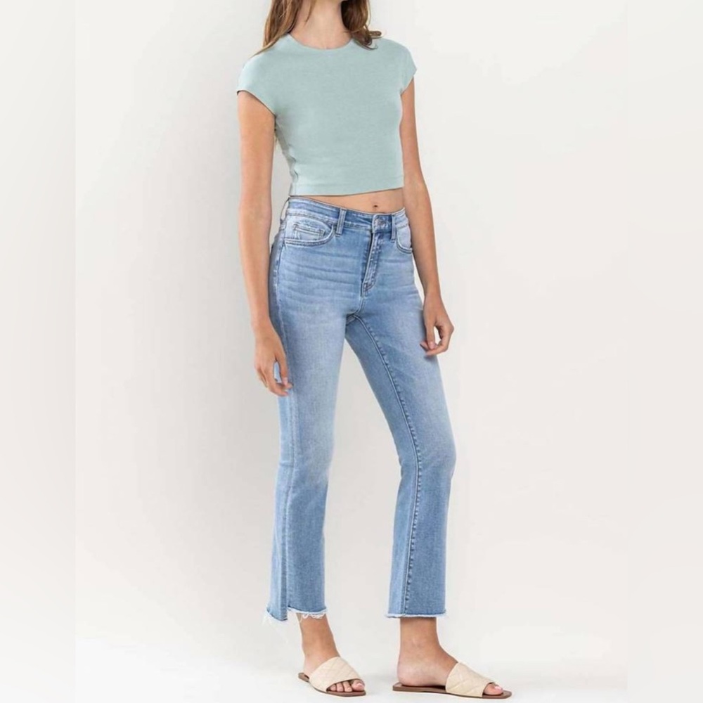 ‼️NWOT FLYING MONKEY CROPPED ASYMMETRICAL RAW HEM JEANS